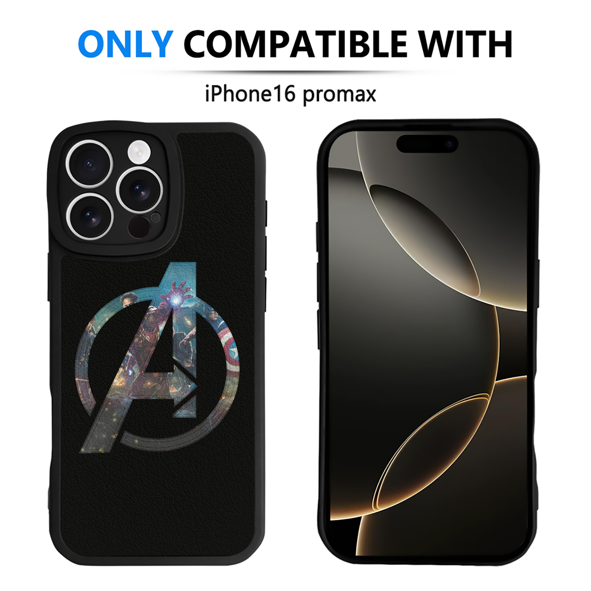 （画像用） アベンジャーズ The Avengers 【iPhone 16シリーズ対応】シリコンスマホケース（レザー調） 材質：シリコン